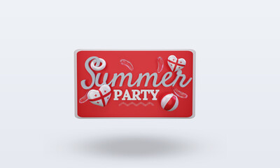 3d Summer party day love Georgia flag rendering front view