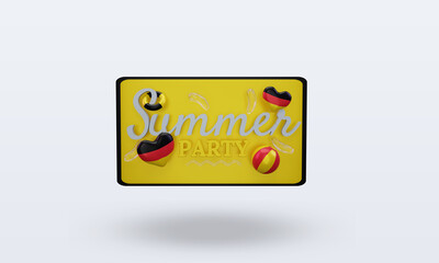 3d Summer party day love Germany flag rendering front view