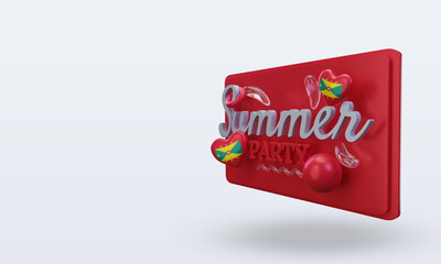 3d Summer party day love Grenada flag rendering right view