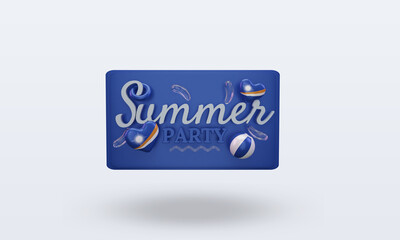 3d Summer party day love Marshall Islands flag rendering front view