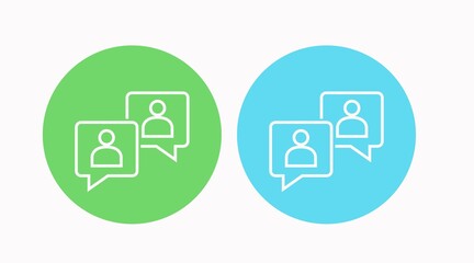 Fototapeta premium Chat or user talk Icon. Vector flat editable illustration set of icons