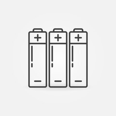 Batteries Pollution vector concept icon in thin line style