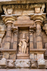 Wall sculpture in an Indian temple - Gangaikonda Cholapuram temple, Tamil Nadu