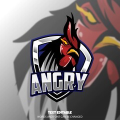 rooster gaming mascot esport logo Premium vector © Ardhy