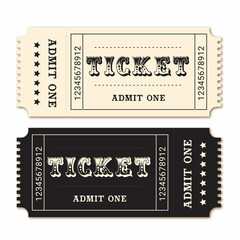 Simple tickets for cinema, admit one ticket - obrazy, fototapety, plakaty