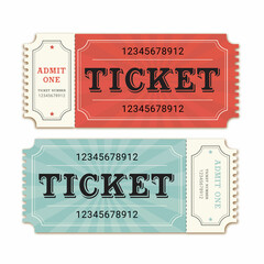 Tickets for cinema, admit one ticket - obrazy, fototapety, plakaty