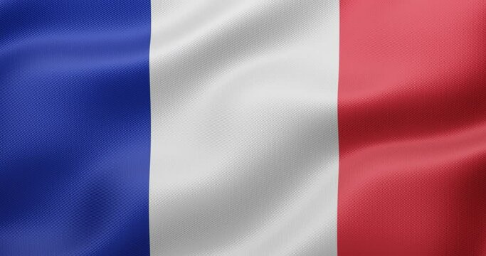 4K 3D Seamless loop animation of the French flag. Accurate dimensions and official colors. Symbol of patriotism and freedom...