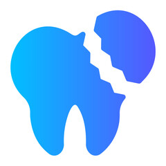 broken tooth gradient icon