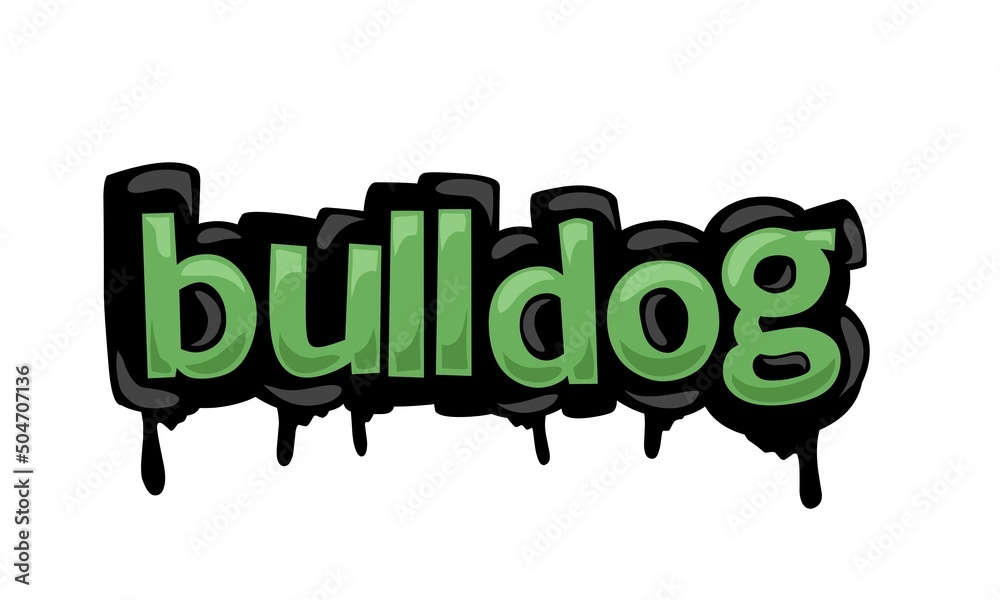 Sticker BULLDOG writing vector design on white background