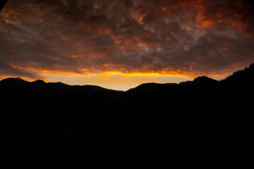 sunset in the mountains