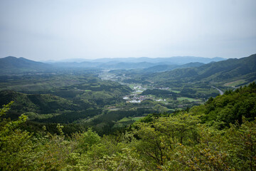 Fototapeta premium 日本の岡山県真庭市の蒜山高原の美しい風景