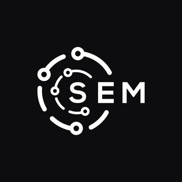 SEM technology letter logo design on black  background. SEM creative initials technology letter logo concept. SEM technology letter design.