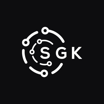 SGK technology letter logo design on black  background. SGK creative initials technology letter logo concept. SGK technology letter design.