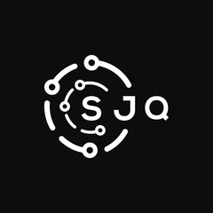 SJQ letter logo design on black background. SJQ creative  initials letter logo concept. SJQ letter design.