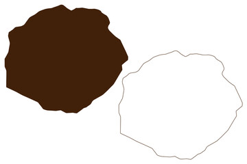 Tolokiwa island (New Guinea, Pacific Ocean, Bismarck Archipelago) map vector illustration, scribble sketch Lottin map