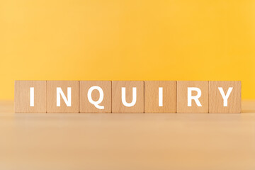 質問・問い合わせのイメージ｜「INQUIRY」と書かれた積み木