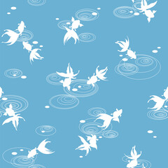 Beautiful and elegant goldfish water crest pattern,