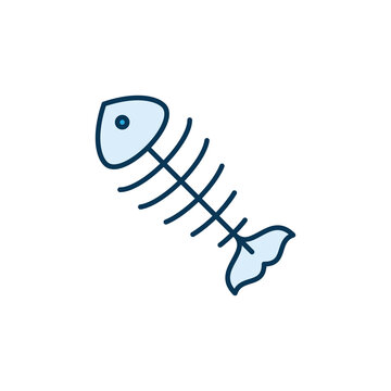 Fish Bone vector Water Pollution concept modern icon or symbol