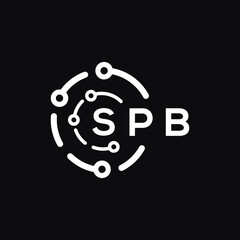 SPB technology letter logo design on black  background. SPB creative initials technology letter logo concept. SPB technology letter design.
