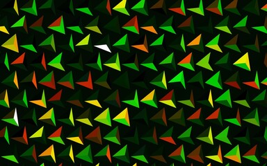 Dark Green, Red vector template with crystals, triangles.