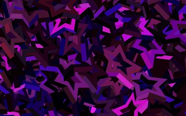 Dark Purple, Pink vector pattern with christmas stars.