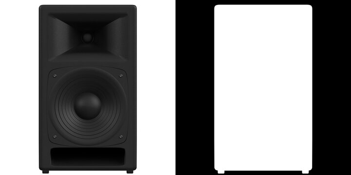 3D rendering illustration of a bass reflex loudspeaker