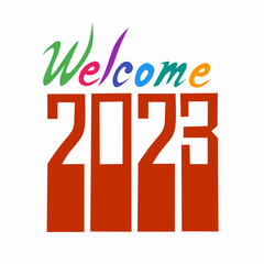 Text design, welcome new year 2023