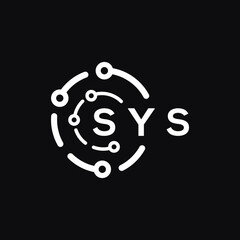SYS technology letter logo design on black  background. SYS creative initials technology letter logo concept. SYS technology letter design.
