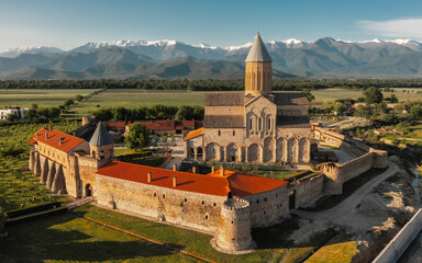 Aerial view of Alaverdi Monastery in Georgia