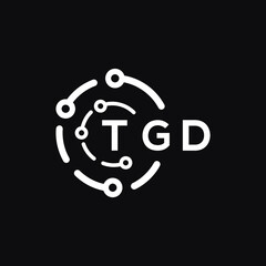 TGD technology letter logo design on black  background. TGD creative initials technology letter logo concept. TGD technology letter design.
