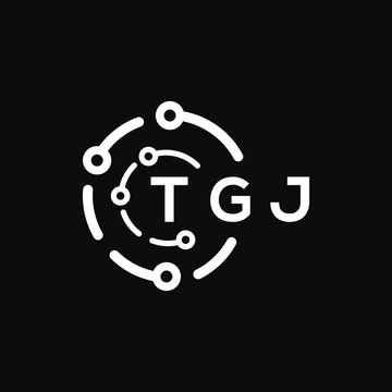 TGJ technology letter logo design on black  background. TGJ creative initials technology letter logo concept. TGJ technology letter design.
