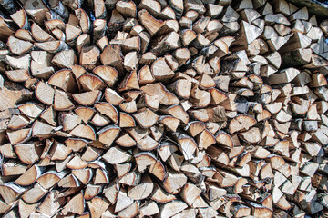 Woodpile from the side