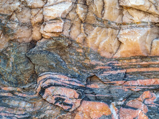Slab of the natural ore stone. Texture of mineral, actual pattern.