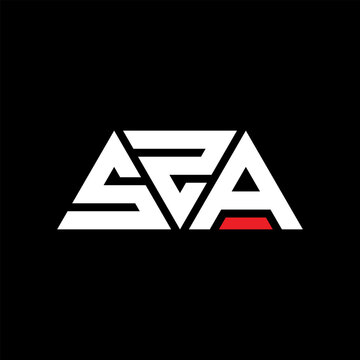 SZA triangle letter logo design with triangle shape. SZA triangle logo design monogram. SZA triangle vector logo template with red color. SZA triangular logo Simple, Elegant, and Luxurious Logo...