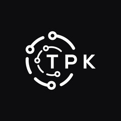 TPK technology letter logo design on black  background. TPK creative initials technology letter logo concept. TPK technology letter design.
