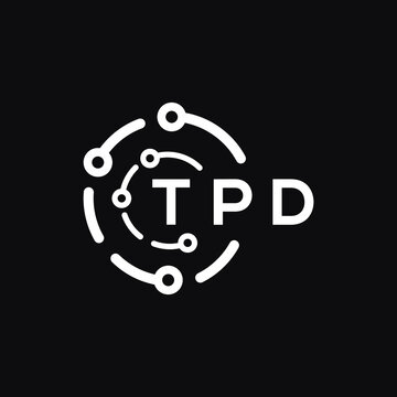 TPD technology letter logo design on black  background. TPD creative initials technology letter logo concept. TPD technology letter design.
