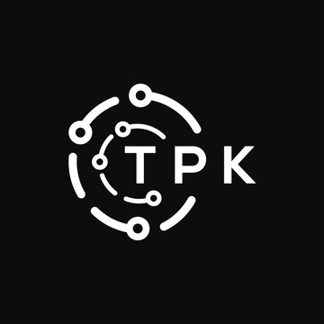 TPK technology letter logo design on black  background. TPK creative initials technology letter logo concept. TPK technology letter design.

