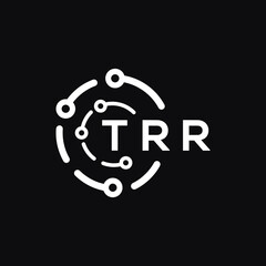 TRR technology letter logo design on black  background. TRR creative initials technology letter logo concept. TRR technology letter design.
