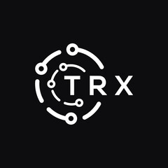 TRX technology letter logo design on black  background. TRX creative initials technology letter logo concept. TRX technology letter design.
