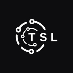 TSL technology letter logo design on black  background. TSL creative initials technology letter logo concept. TSL technology letter design.
