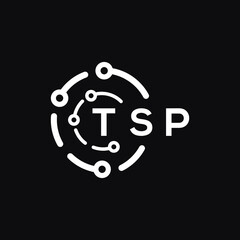 TSP technology letter logo design on black  background. TSP creative initials technology letter logo concept. TSP technology letter design.
