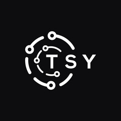 TSY technology letter logo design on black  background. TSY creative initials technology letter logo concept. TSY technology letter design.

