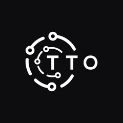 TTO technology letter logo design on black  background. TTO creative initials technology letter logo concept. TTO technology letter design.
