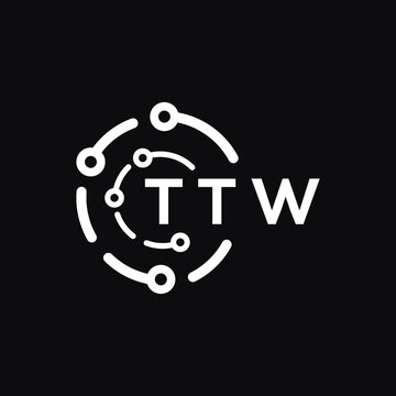 TTW technology letter logo design on black  background. TTW creative initials technology letter logo concept. TTW technology letter design.
