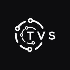 TVS technology letter logo design on black  background. TVS creative initials technology letter logo concept. TVS technology letter design.
