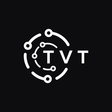 TVT technology letter logo design on black  background. TVT creative initials technology letter logo concept. TVT technology letter design.
