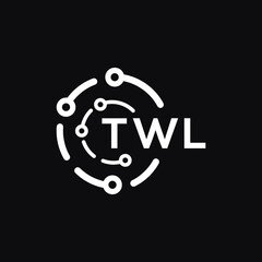 TWL technology letter logo design on black  background. TWL creative initials technology letter logo concept. TWL technology letter design.
       