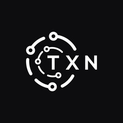 TXN technology letter logo design on black  background. TXN creative initials technology letter logo concept. TXN technology letter design.
       