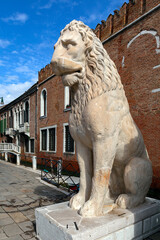 The lion statue is a symbol of the city of Venice.