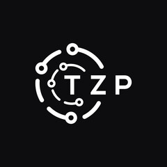 TZP letter logo design on black background. TZP  creative initials letter logo concept. TZP letter design.